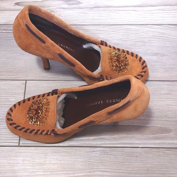 (66-1986)โ ๐ฅ3/$20๐ฅ Chinese Laundry Stone Suede Cammie Pump Sz 10 - Picture 10 of 10